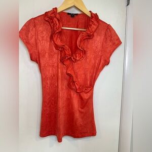 BCX Y2K Office Siren Blouse. Size: Medium. Color: Orange.